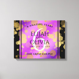 Elegante 6e amethist bruiloftjubileum canvas afdruk