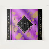 Elegante 6e Amethist Bruiloftjubileum Wandkleed (Voorkant (horizontaal))