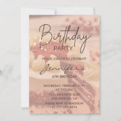 Elegante 6e verjaardag uitnodigingen Cake Chic (Voorkant)