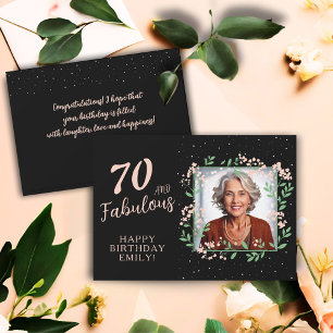 Elegante 70 en Fabulous Flower 70ste verjaardag Fo Kaart