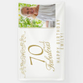 Elegante 70 en Fabulous Ornament Verjaardagsfoto Spandoek (Verticaal)