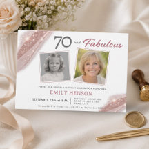 Elegante 70 en Fabulous Roze Gouden Foto Verjaarda