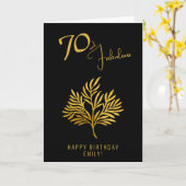 Elegante 70 en fantastische gouden twijgen 70e ver kaart (Gele Bloem)