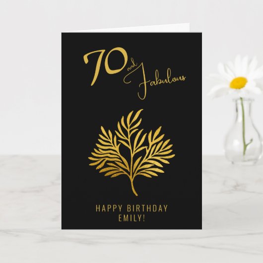 Elegante 70 en fantastische gouden twijgen 70e ver kaart (Kleine Plant)
