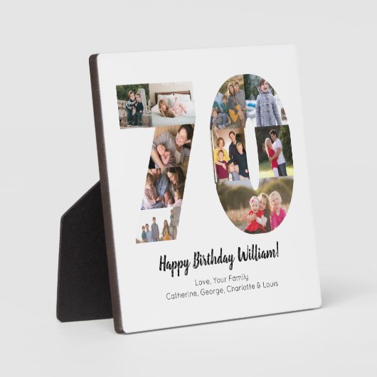 Elegante 70 Nummer Foto Collage Aangepaste Wenskaa Fotoplaat (Voorkant)