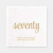 Elegante 70e bruiloft Jubileum Gold Foil servetten (Voorkant)