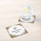 Elegante 70e mijlpaal verjaardagsfeest zwart goud kartonnen onderzetters (Insitu)