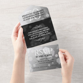 Elegante 70e platina huwelijksjubileum all in one uitnodiging