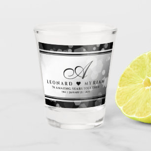 Elegante 70e platina huwelijksjubileum shot glas