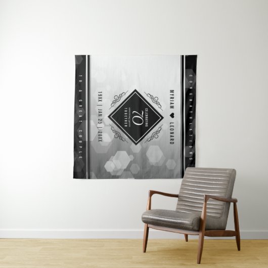 Elegante 70e platina huwelijksjubileum wandkleed (In Situ (horizontaal))