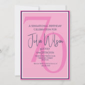 Elegante 70e Roze Marine Gelaagde Script Verjaarda Kaart (Voorkant)