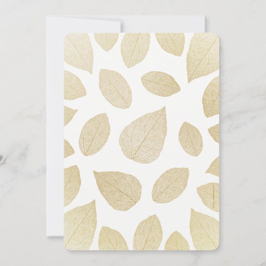 Elegante 70e trouwdag jubileum gouden bladeren kaart (Achterkant)