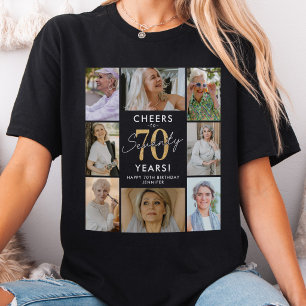Elegante 70e verjaardag foto collage T-shirt