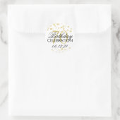 Elegante 70e verjaardag Gouden folie Glitter Light Ronde Sticker (Tas)