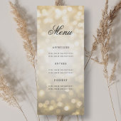 Elegante 70e verjaardag menu Gold Bokeh Kaart