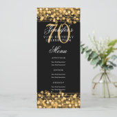 Elegante 70e verjaardag menu Gold Lights Kaart (Staand voorkant)