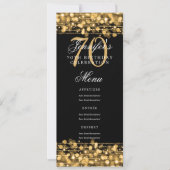Elegante 70e verjaardag menu Gold Lights Kaart (Voorkant)
