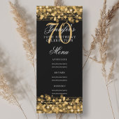 Elegante 70e verjaardag menu Gold Lights Kaart