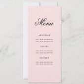 Elegante 70e verjaardag programma Menu Blush (Achterkant)