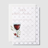 Elegante 70e verjaardag rode wijn verrassingsverja vellum uitnodigingen (Offset (Uitnodiging))