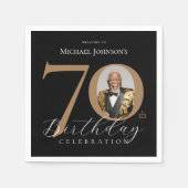 Elegante 70e verjaardag servet (Voorkant)