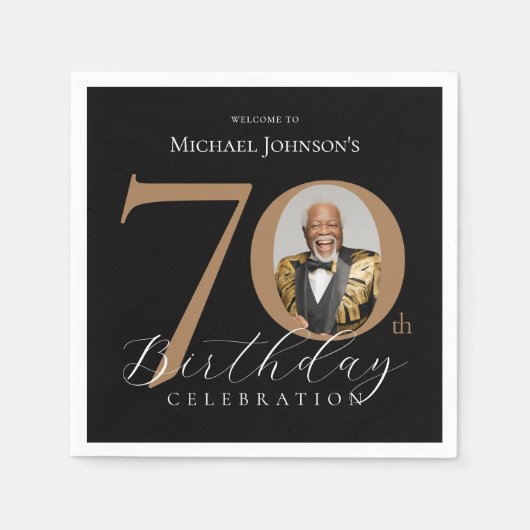 Elegante 70e verjaardag servet (Voorkant)