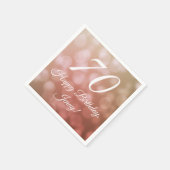 Elegante 70e verjaardag servetten voor haar in roz (Hoek)