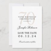 Elegante 70e verjaardag Sla de datum op met detail Kaart (Voorkant)