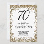 Elegante 70e verjaardag uitnodiging met gouden pai (Voorkant)