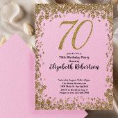 Elegante 70e verjaardag uitnodiging met gouden pai