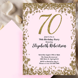 Elegante 70e verjaardag uitnodiging met gouden pai