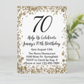 Elegante 70e verjaardag uitnodiging voor haar in g (Staand voorkant)