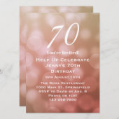 Elegante 70e verjaardag voor haar in Pink Bokeh Kaart (Voorkant / Achterkant)