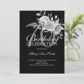 Elegante 70e Verjaardagsfeest Zilveren Bloemen Kaart (Staand voorkant)