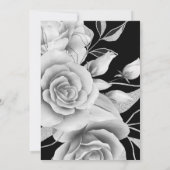 Elegante 70e Verjaardagsfeest Zilveren Bloemen Kaart (Achterkant)