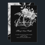 Elegante 70e Verjaardagsfeest Zilveren Bloemen Kaart<br><div class="desc">Elegante 70e verjaardagsfeest Zilveren Bloemenuitnodiging sjabloon. Met een modern bloemstuk.</div>