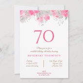 Elegante 70e verjaardagsfeestje Delicate Bloemen R Kaart (Voorkant)