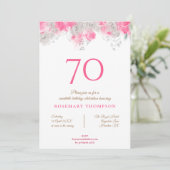 Elegante 70e verjaardagsfeestje Delicate Bloemen R Kaart (Staand voorkant)