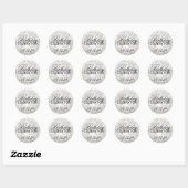 Elegante 70e Verjaardagsfeestje Zilveren Glitter L Ronde Sticker (Vel)
