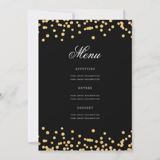 Elegante 70e verjaardagsprogramma menu goud zwart kaart (Achterkant)