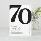 Elegante 70e verjaardagsuitnodiging kaart (Staand voorkant)