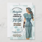 Elegante 70e verjaardagsuitnodiging RETRO jaren 40 Kaart (Voorkant)