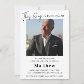 Elegante 70e verjaardagsuitnodigingen Mannen Foto Kaart (Voorkant)