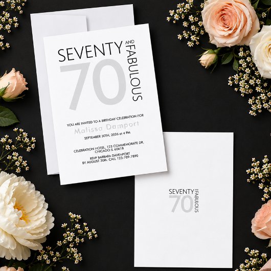 Elegante 70e verjaardagsviering voor haar kaart