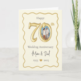 Elegante 70ste bruiloft Jubileum Kaart - Mama & Da