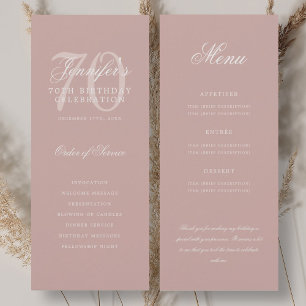 Elegante 70ste Programma Dusty Rose Menu+Bedankt
