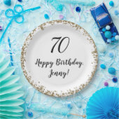 Elegante 70ste verjaardag Borden voor haar in goud Papieren Bordje (Feest)