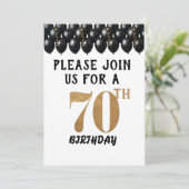 Elegante 70ste verjaardag kaart (Staand voorkant)