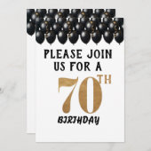 Elegante 70ste verjaardag kaart (Voorkant / Achterkant)