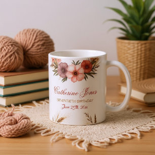 Elegante 70ste verjaardag Mok voor oma – Boho Chic